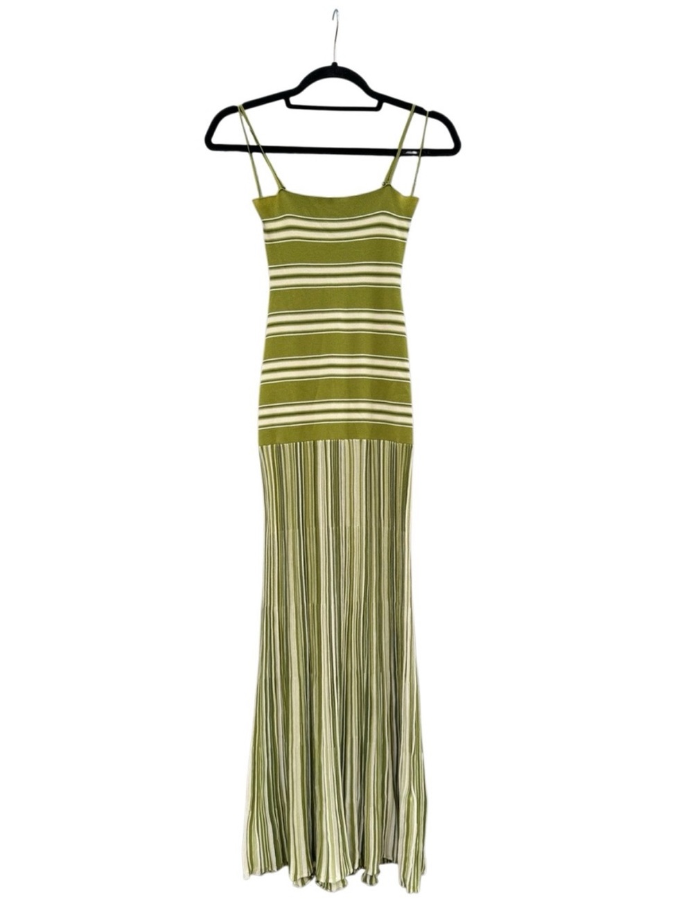 Faithfull the Brand Olive Green Striped Maxi Dress - Picture 5 of 12